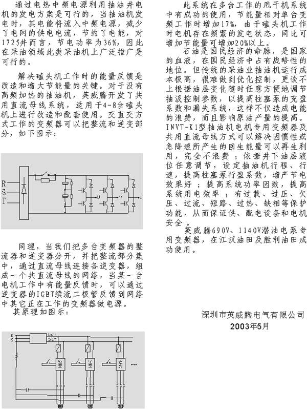 INVT-G9變頻器在抽油電機（磕頭機）電機上的應(yīng)用