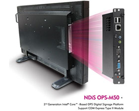 新漢 無驅動可插拔的尖端技術之數(shù)字標牌播放器NDiS OPS-M50