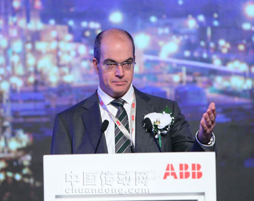 ABB北亞區(qū)總裁，ABB（中國）有限公司董事長兼總裁方秦在2012ABB自動化世界開幕式上作主旨演講